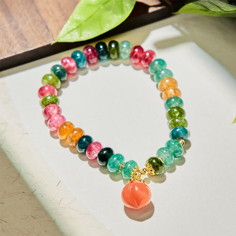 Nimara Ritual Tourmaline Yanyuan Agate Peach Positive Bracelet