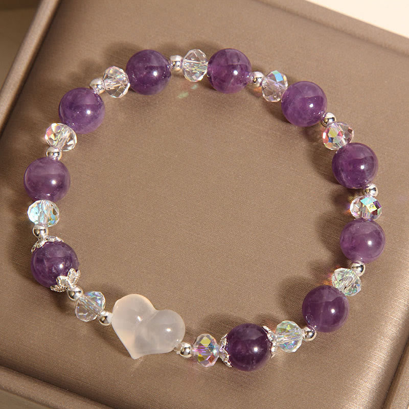 Nimara Ritual Heart Amethyst White Agate Balance Bracelet