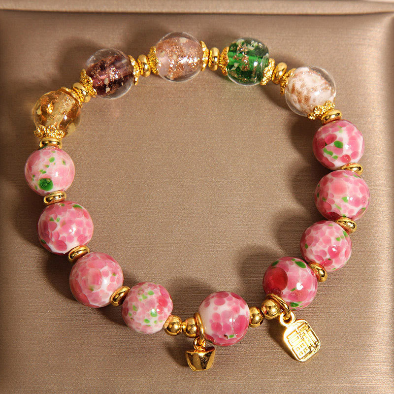 Nimara Ritual Fu Character Pink Liuli Luck Bracelet