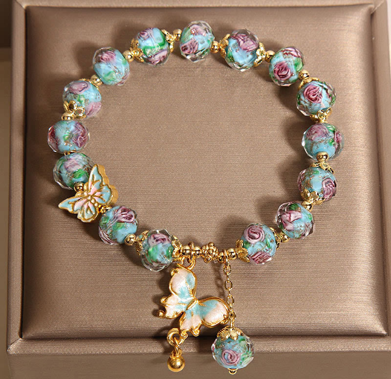 Nimara Ritual Butterfly Charm Rose Flower Liuli Bracelet