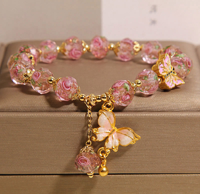 Nimara Ritual Butterfly Charm Rose Flower Liuli Bracelet