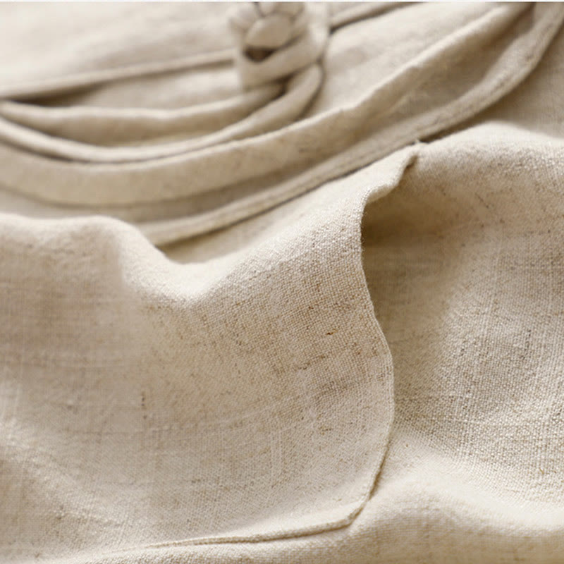 Nimara Ritual Women's Cotton Linen Frog-Button Long Sleeve Jacket With Pockets