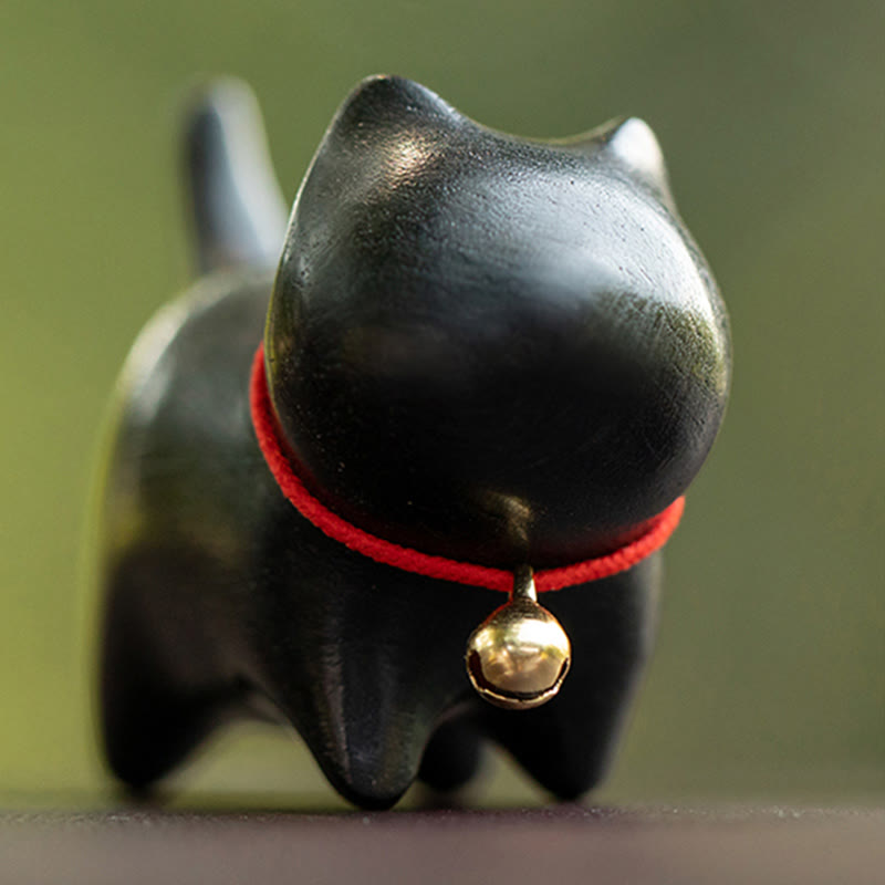 Nimara Ritual Green Sandalwood Small Leaf Red Sandalwood Cute Cat Animals Soothing Peace Decoration