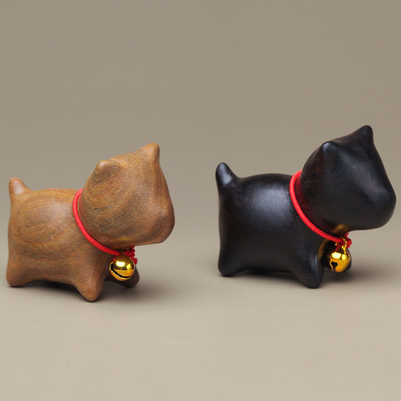 Nimara Ritual Green Sandalwood Small Leaf Red Sandalwood Cute Cat Animals Soothing Peace Decoration