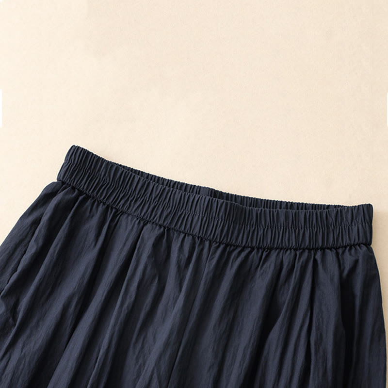 Nimara Ritual Casual Hem Hollow Design Women's Cotton 7-8 Length Wide Leg Pants With Pockets