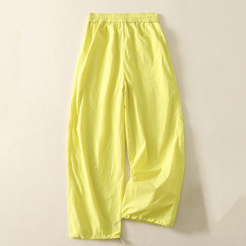 Nimara Ritual Summer Vintage Plain Drawstring Cuffed Women's Pants With Pockets