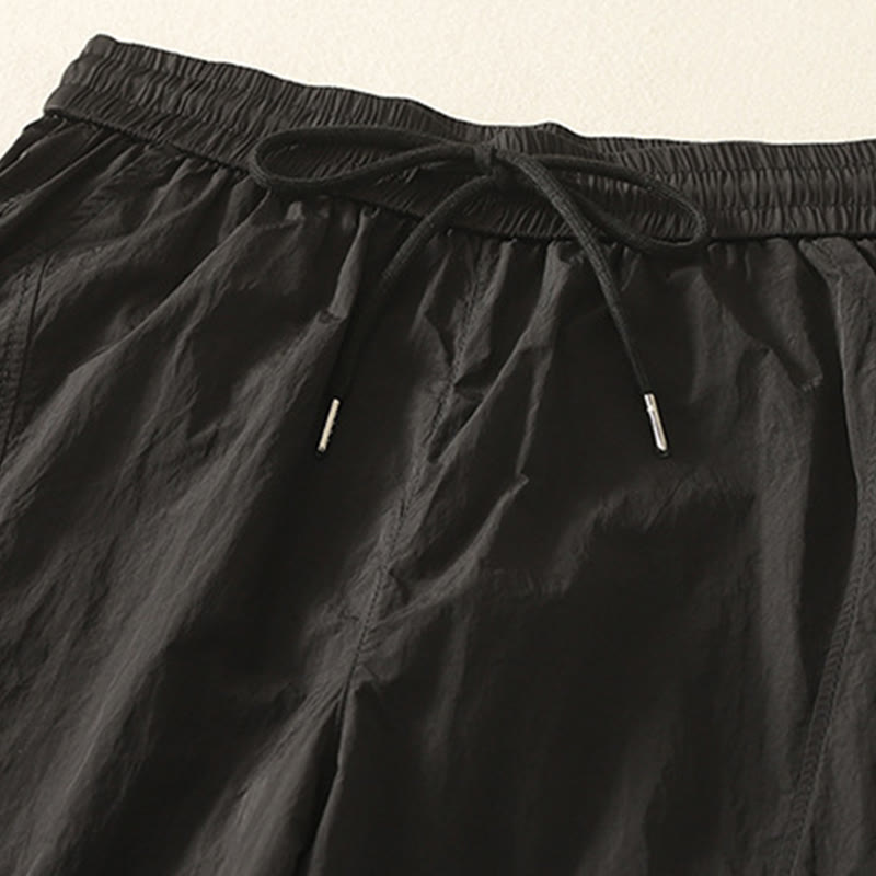 Nimara Ritual Summer Vintage Plain Drawstring Cuffed Women's Pants With Pockets
