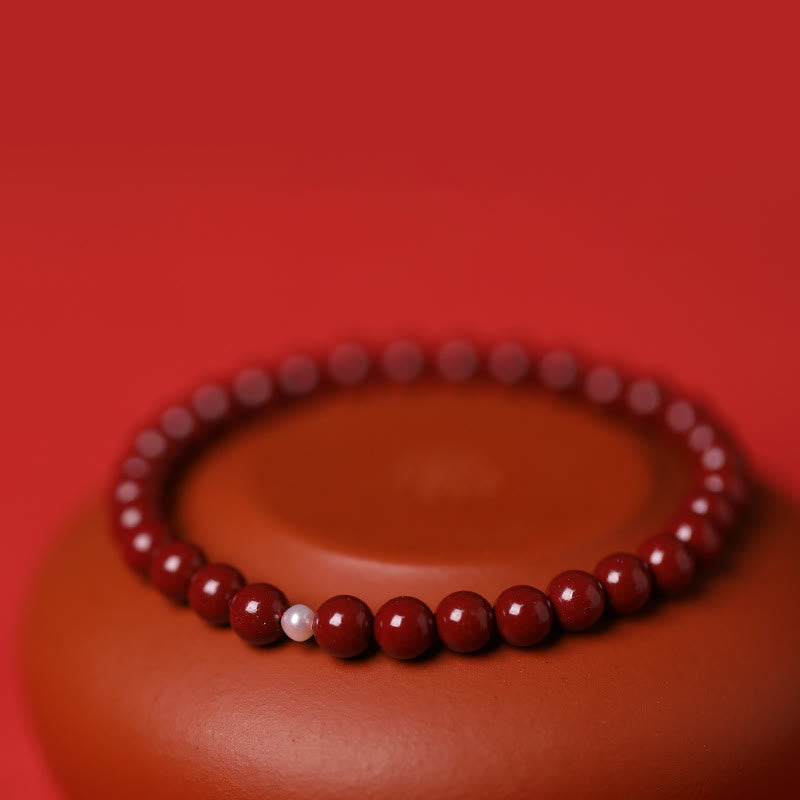 Nimara Ritual Gourd Pearl Cinnabar Blessing Beads Bracelet