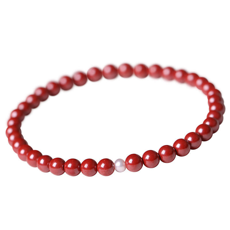 Nimara Ritual Gourd Pearl Cinnabar Blessing Beads Bracelet