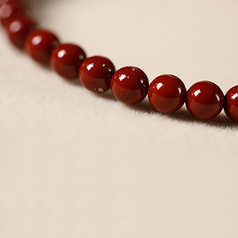 Nimara Ritual Natural Cinnabar Pink Crystal Strawberry Quartz Lucky Koi Fish Blessing Bracelet