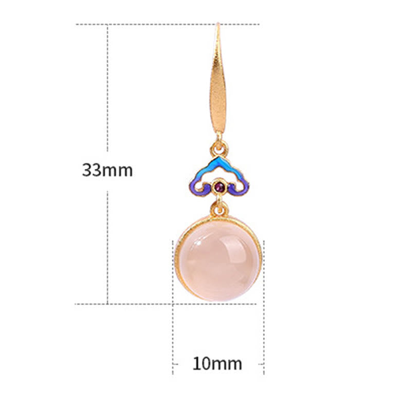 Nimara Ritual 925 Sterling Silver Posts Natural Chalcedony Gold-plated Harmony Earrings