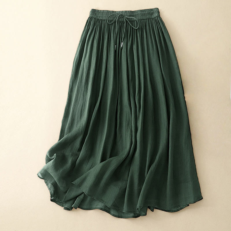 Nimara Ritual Summer Solid Color Elastic Waist Drawstring Women's Skirt