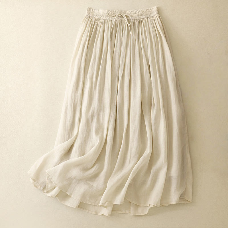 Nimara Ritual Summer Solid Color Elastic Waist Drawstring Women's Skirt