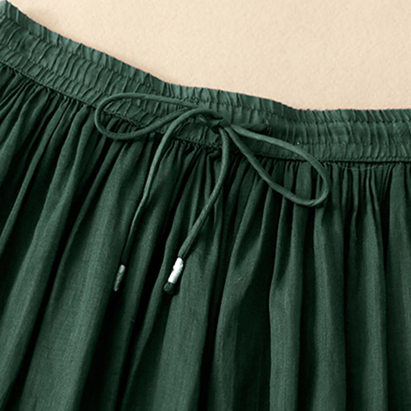 Nimara Ritual Summer Solid Color Elastic Waist Drawstring Women's Skirt
