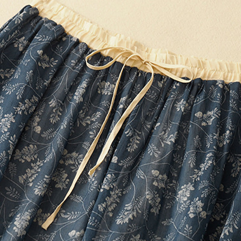 Nimara Ritual Floral A-line Elastic Waist Women's Skirt With Pockets