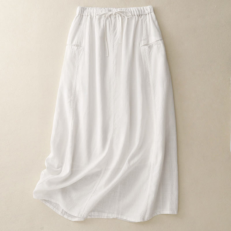 Nimara Ritual Drawstring A-line Elastic Waist Cotton Women's Skirt