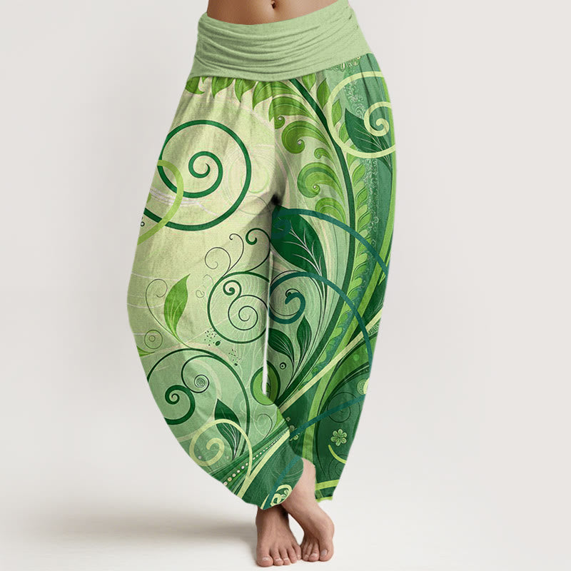 Nimara Ritual Cotton Casual Vining Floral Pattern Women's Harem Pants