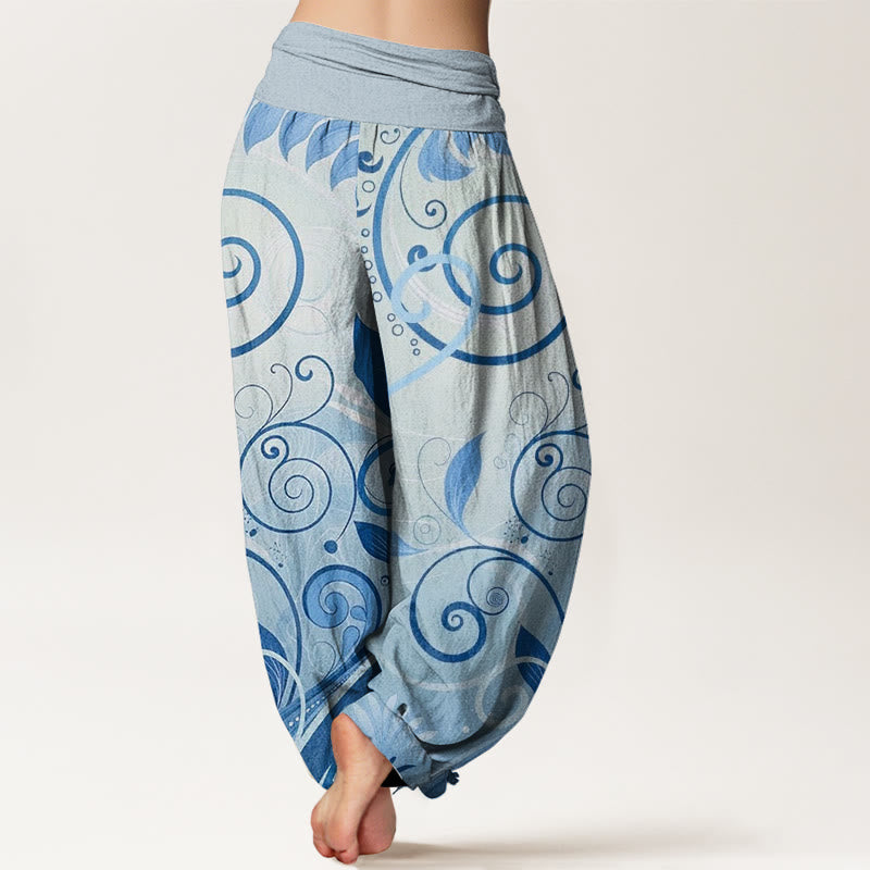 Nimara Ritual Cotton Casual Vining Floral Pattern Women's Harem Pants