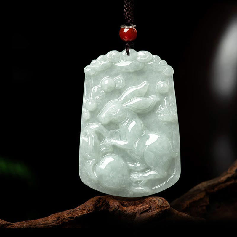 Nimara Ritual Natural Jade 12 Chinese Zodiac Abundance Amulet Pendant Necklace