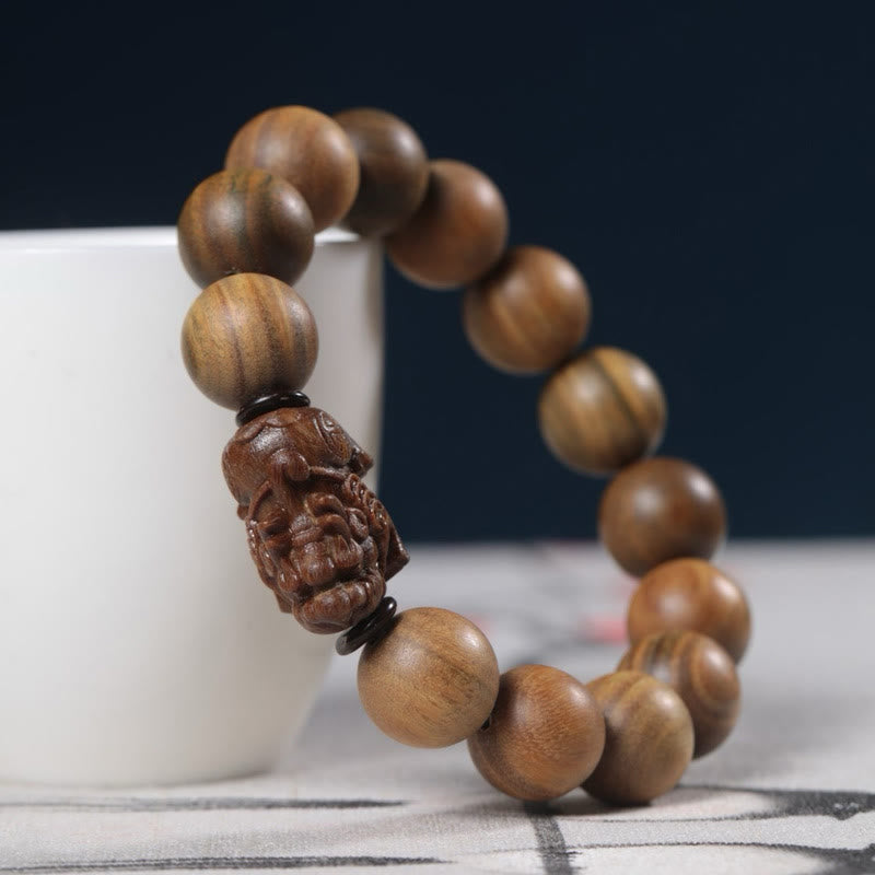Nimara Ritual Green Sandalwood Pixiu Attract Wealth Bracelet