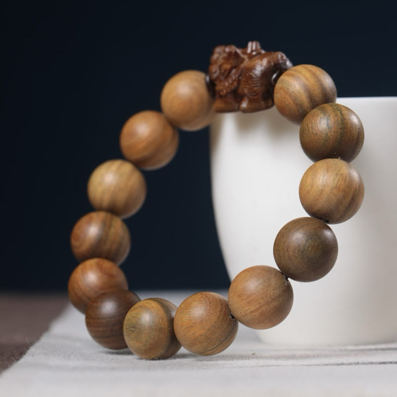 Nimara Ritual Green Sandalwood Pixiu Attract Wealth Bracelet