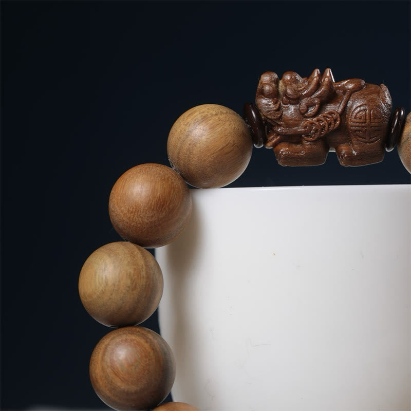 Nimara Ritual Green Sandalwood Pixiu Attract Wealth Bracelet