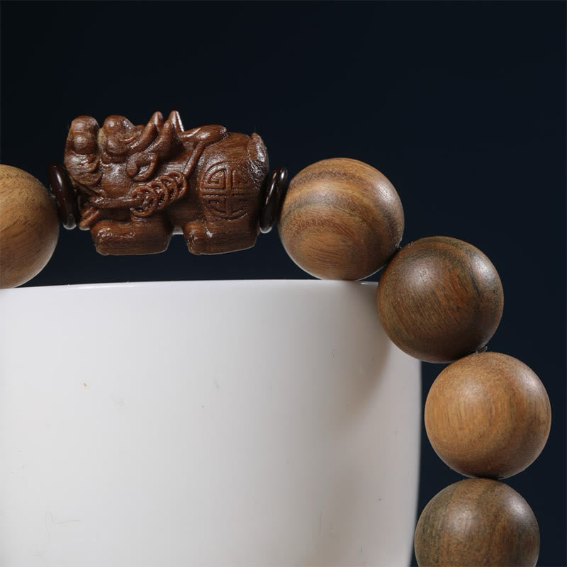 Nimara Ritual Green Sandalwood Pixiu Attract Wealth Bracelet