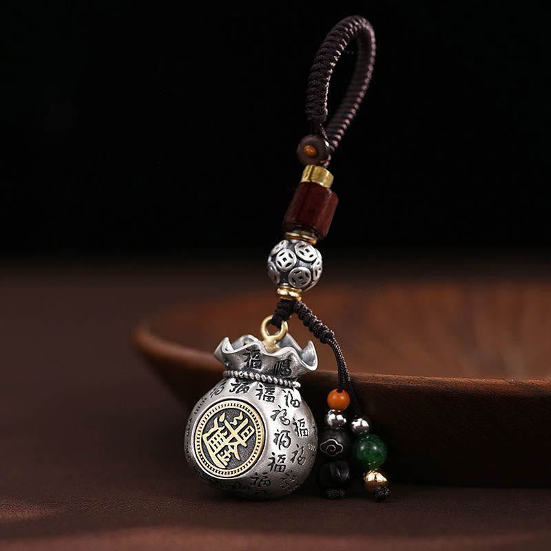 Nimara Ritual Fu Character Money Bag Making Money Every Day Fortune Key Chain