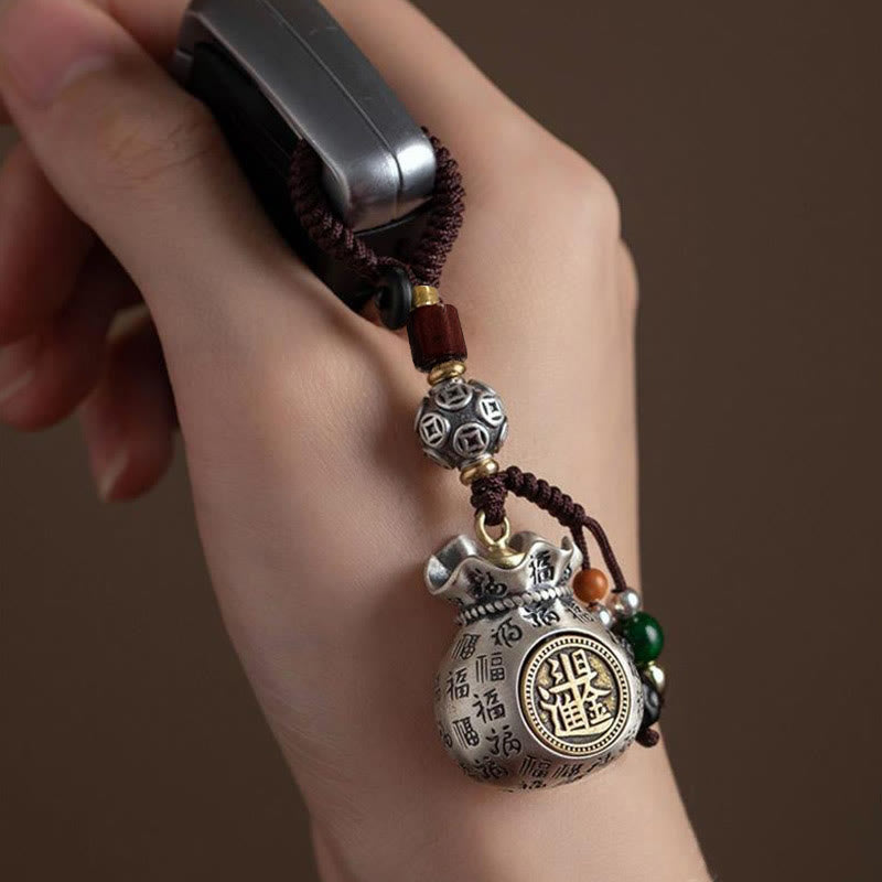 Nimara Ritual Fu Character Money Bag Making Money Every Day Fortune Key Chain