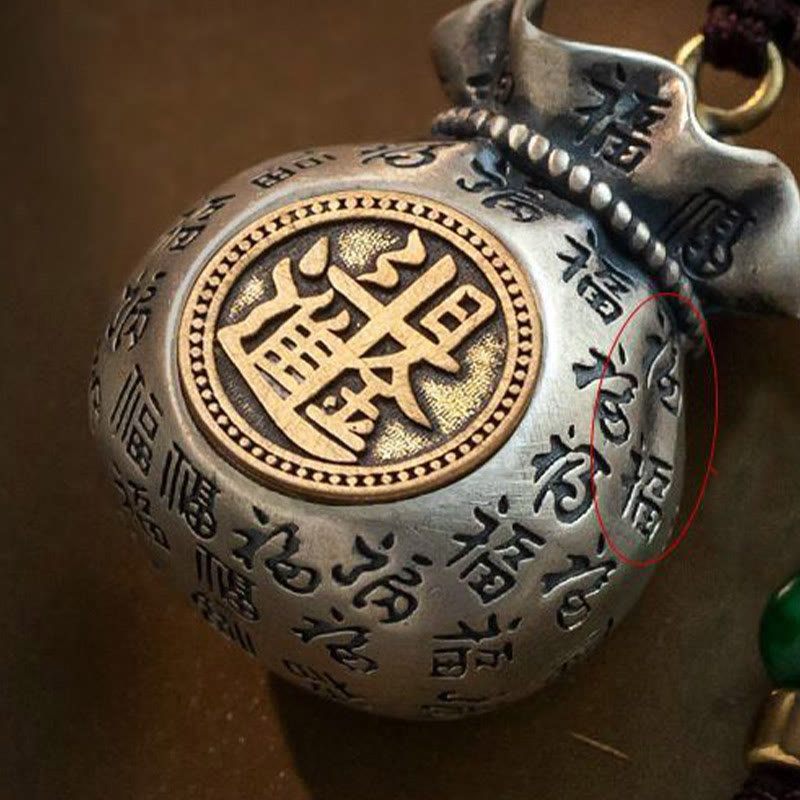 Nimara Ritual Fu Character Money Bag Making Money Every Day Fortune Key Chain