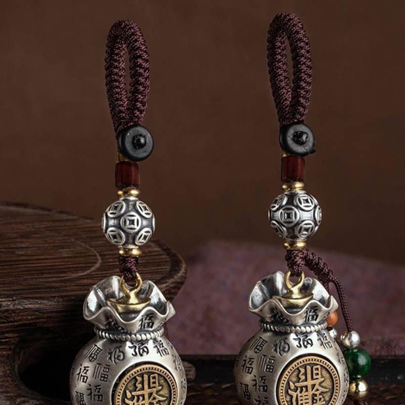 Nimara Ritual Fu Character Money Bag Making Money Every Day Fortune Key Chain