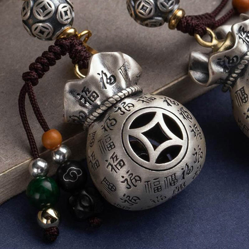 Nimara Ritual Fu Character Money Bag Making Money Every Day Fortune Key Chain