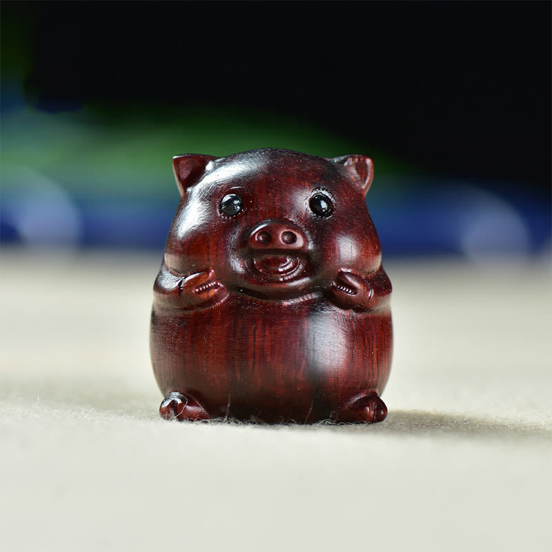 Nimara Ritual Green Sandalwood Small Leaf Red Sandalwood Cute Pig Animals Positive Decoration