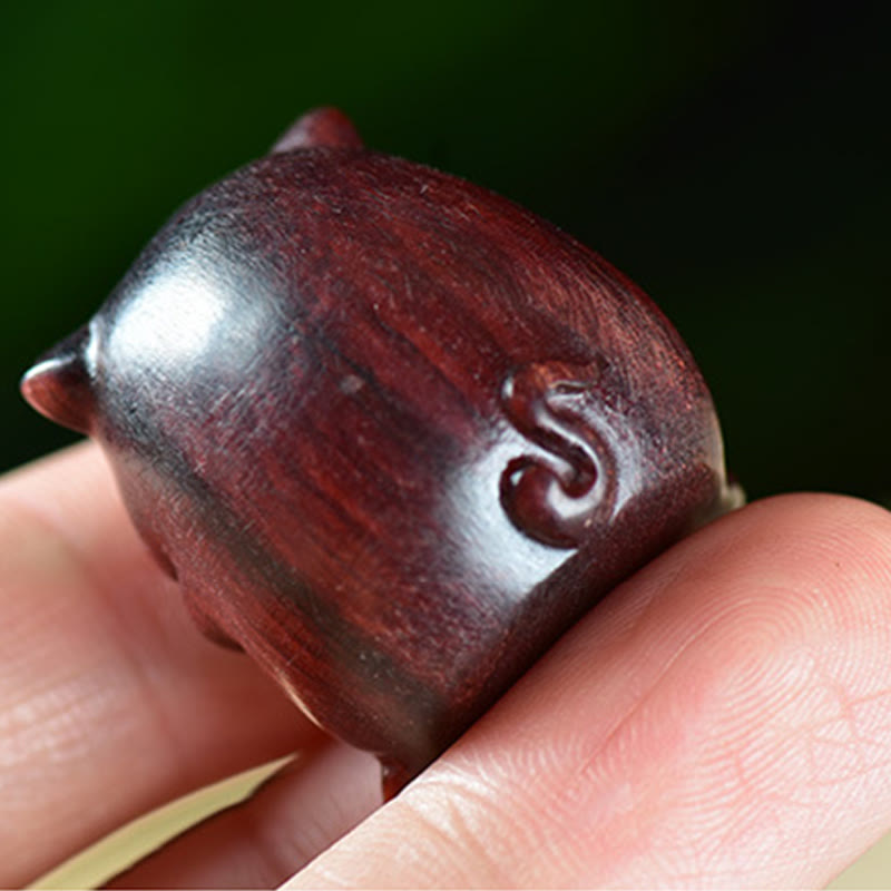 Nimara Ritual Green Sandalwood Small Leaf Red Sandalwood Cute Pig Animals Positive Decoration
