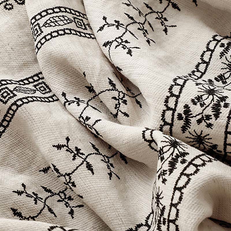 Nimara Ritual Casual Vertical Printing Cotton Linen Women's Wide Leg Pants With Pockets