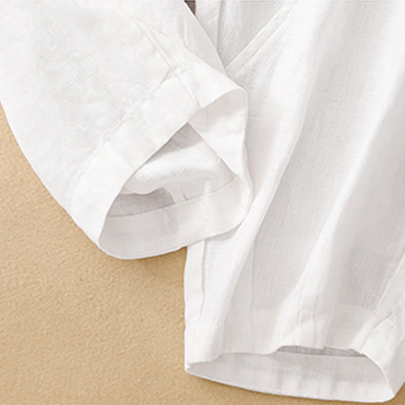 Nimara Ritual Casual Plain Cropped Pants Women's Linen Harem Pants With Pockets