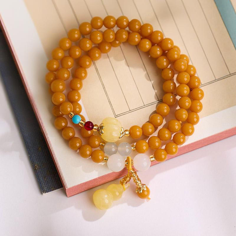 Nimara Ritual Amber Gourd Multilayer Confidence Bracelet