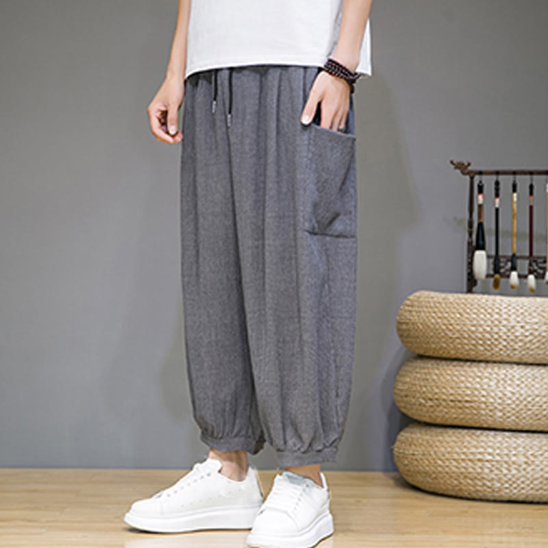 Nimara Ritual Casual 7-8 Length Cropped Men's Harem Pants With Side Pockets