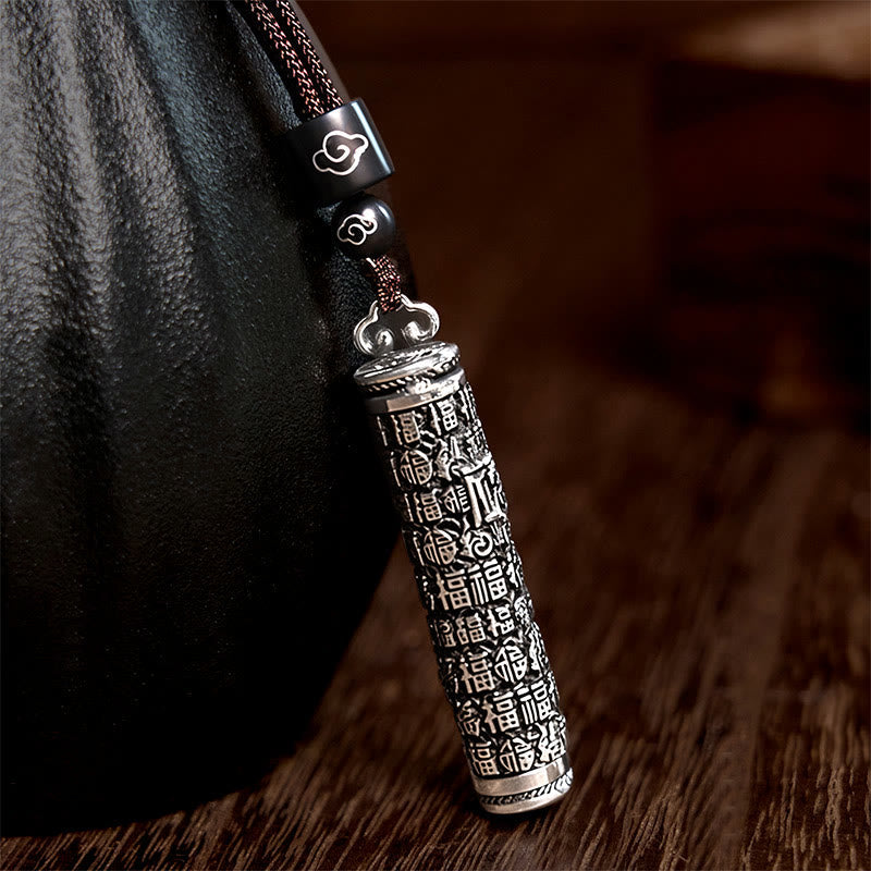 Nimara Ritual Copper Fu Character Dragon Pattern Balance Pendant Necklace
