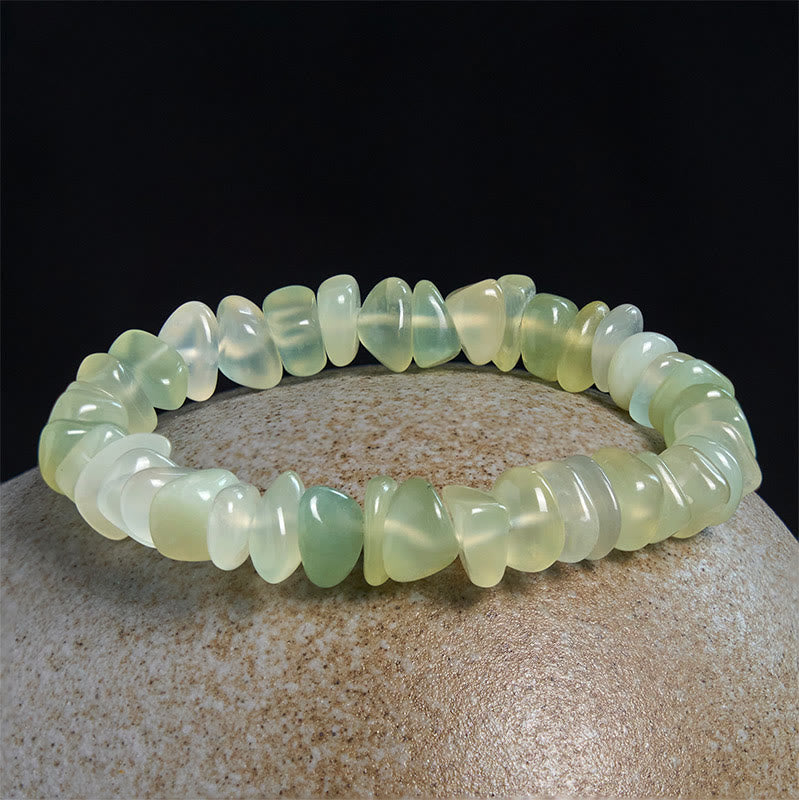 Nimara Ritual Natural Peridot Irregular Blocks Peace Bracelet