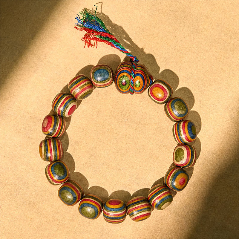 Nimara Ritual Colorful Rainbow Eucalyptus Gourd Positive Bracelet