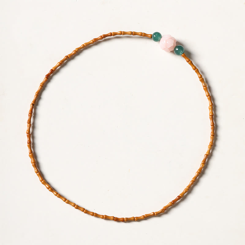 Nimara Ritual Ultra-fine Olive Pit Lotus Inner Strength Double Circle Bracelet