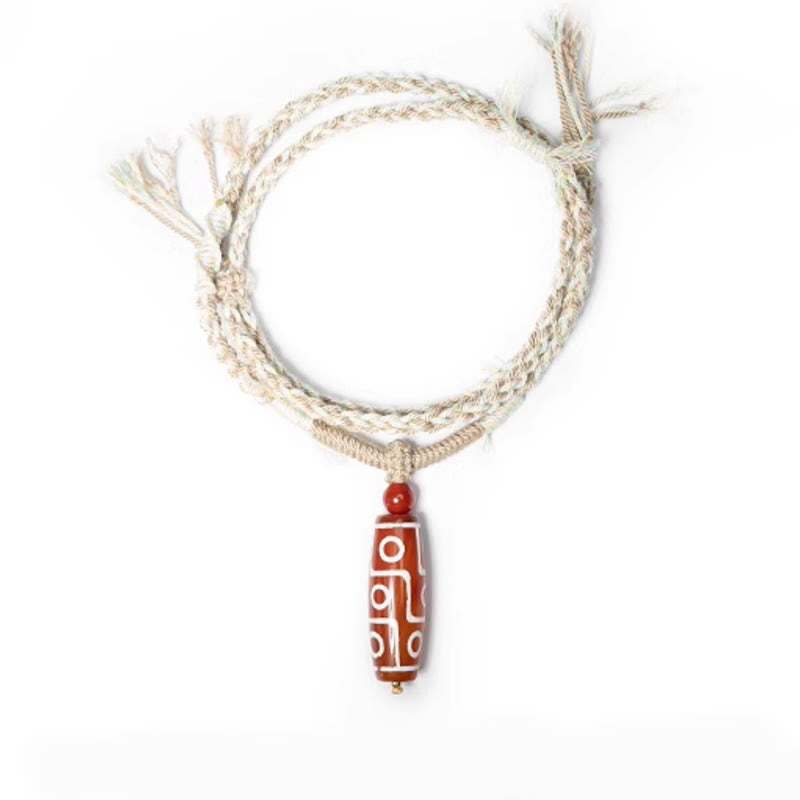 Nimara Ritual Natural Red Agate Nine-eye Dzi Bead Power Rope Bracelet