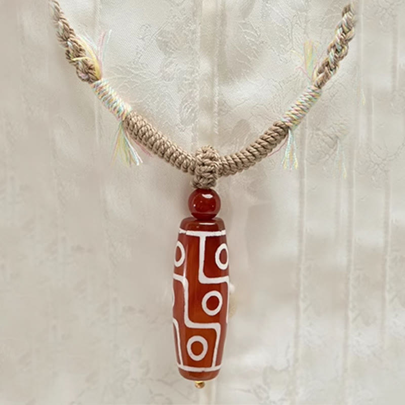 Nimara Ritual Natural Red Agate Nine-eye Dzi Bead Power Rope Bracelet