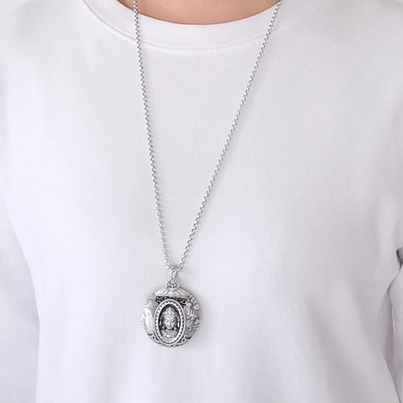 Nimara Ritual Copper Buddha Devil Pattern Serenity Pendant Necklace