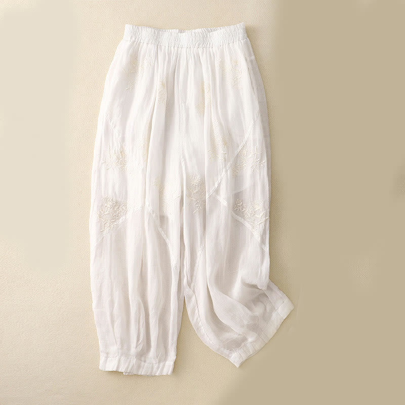 Nimara Ritual Embroidered Pattern Women's Harem Pants With Pockets