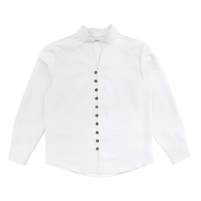 Nimara Ritual Solid Color Buttons Fall Long Sleeve Men's Shirt