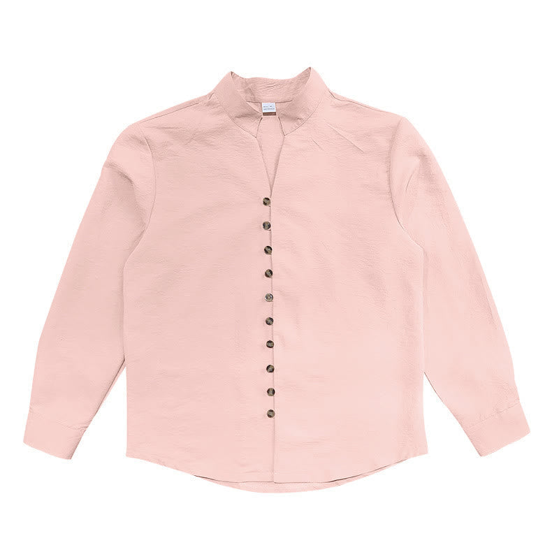 Nimara Ritual Solid Color Buttons Fall Long Sleeve Men's Shirt