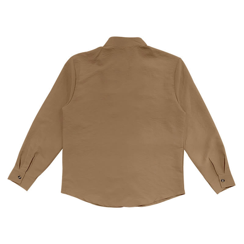 Nimara Ritual Solid Color Buttons Fall Long Sleeve Men's Shirt