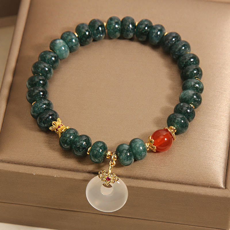Nimara Ritual Blue Jade Beads Peace Buckle Prosperity Bracelet